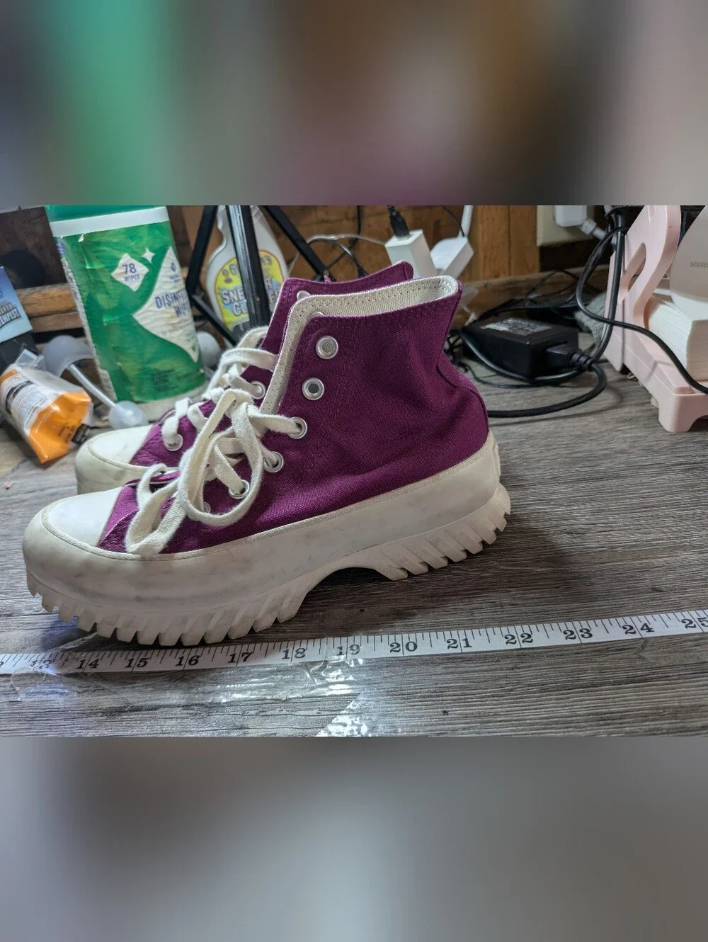 Converse Purple Platform High‎ Top Sneakers Woman's Size 6 Men's 4